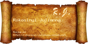 Rokosinyi Julianna névjegykártya